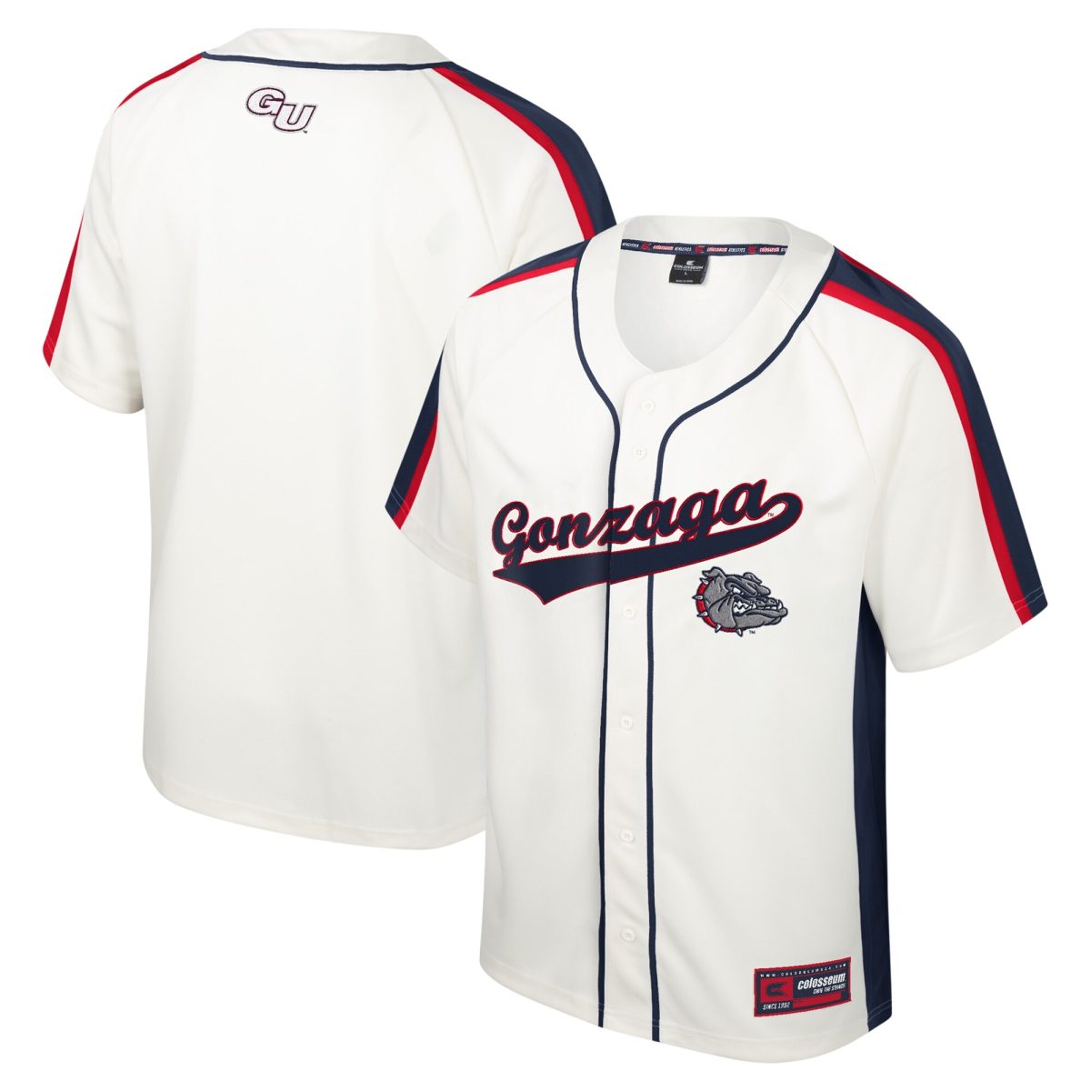 Gozags Shop - men8217s colosseum cream gonzaga bulldogs ruth button-up baseball jersey Collection | Gonzaga Bulldogs Fan Essentials