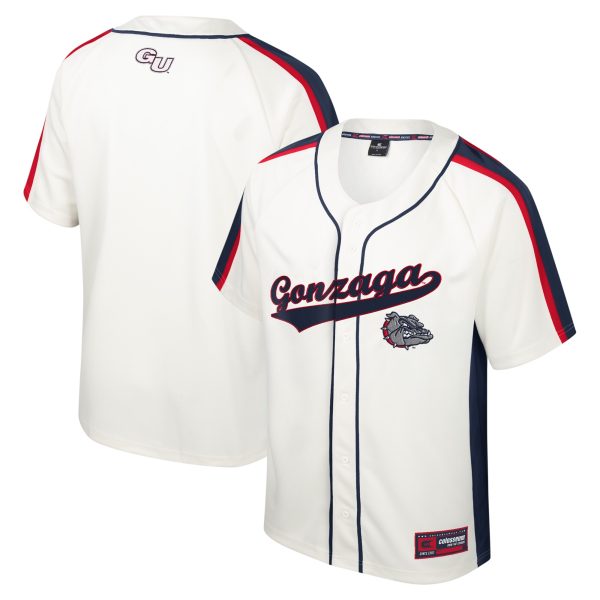 Gozags Shop - men8217s colosseum cream gonzaga bulldogs ruth button-up baseball jersey Collection | Gonzaga Bulldogs Fan Essentials