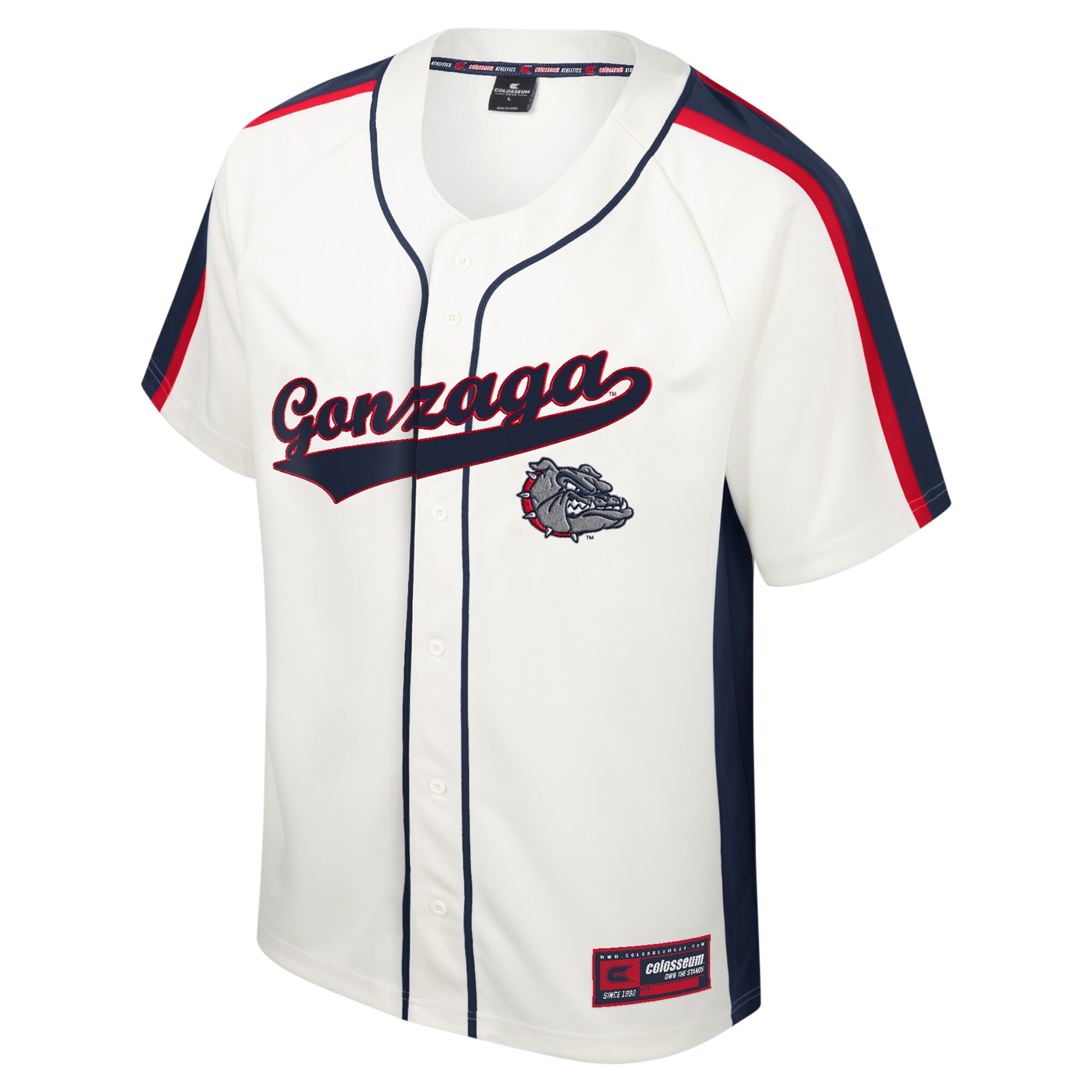 Gozags Shop - men8217s colosseum cream gonzaga bulldogs ruth button-up baseball jersey Collection | Gonzaga Bulldogs Fan Essentials