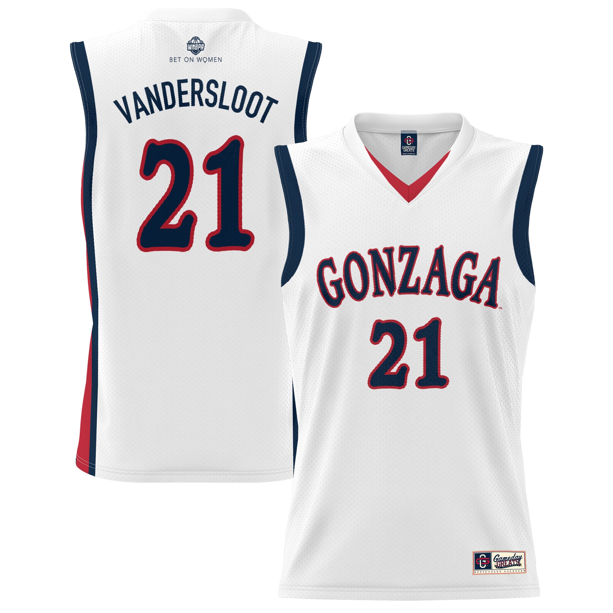 Gozags Shop - unisex gameday greats courtney vandersloot white gonzaga bulldogs lightweight basketball alumni jersey Collection | Gonzaga Bulldogs Fan Essentials
