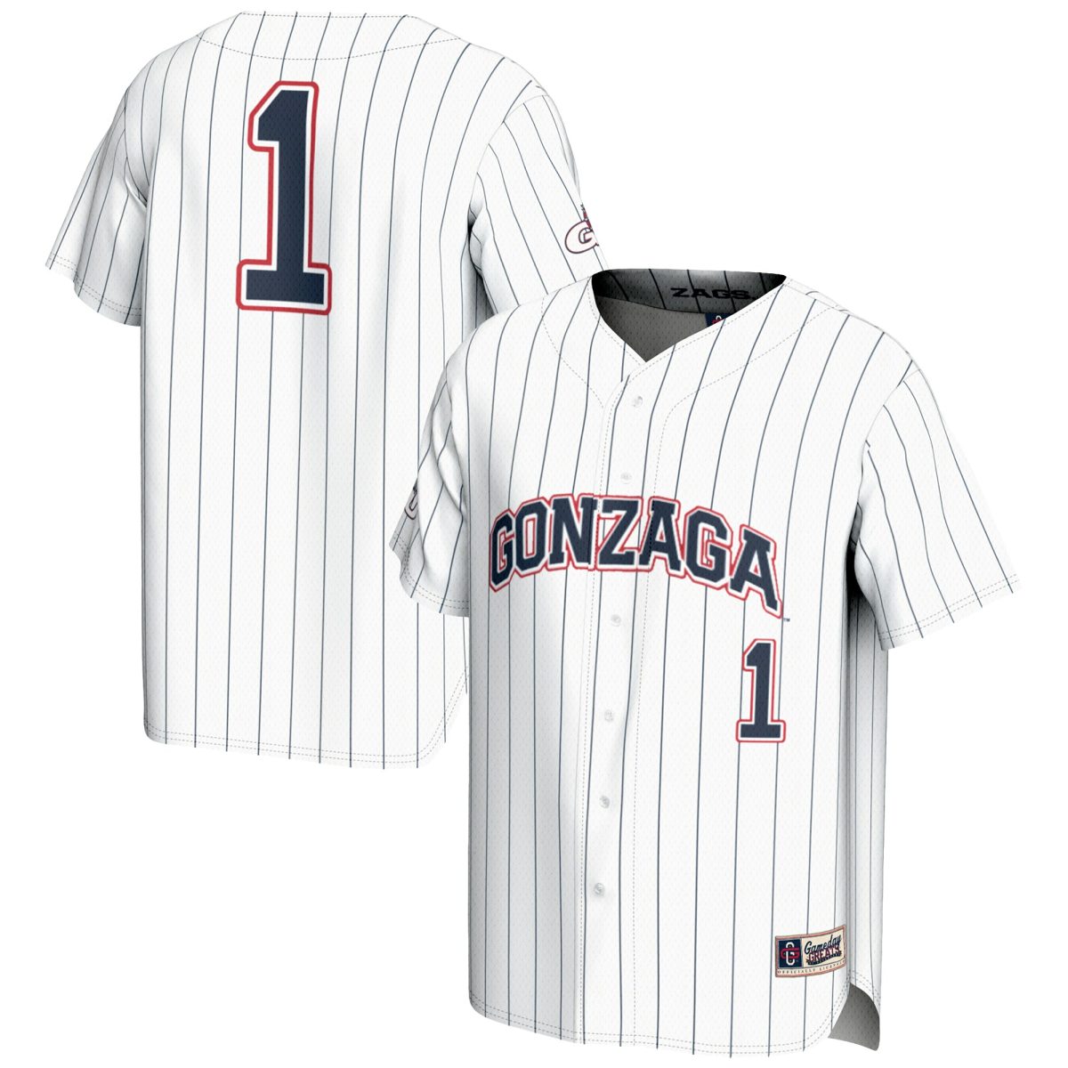 Gozags Shop - youth gameday greats 1 white gonzaga bulldogs lightweight baseball jersey Collection | Gonzaga Bulldogs Fan Essentials