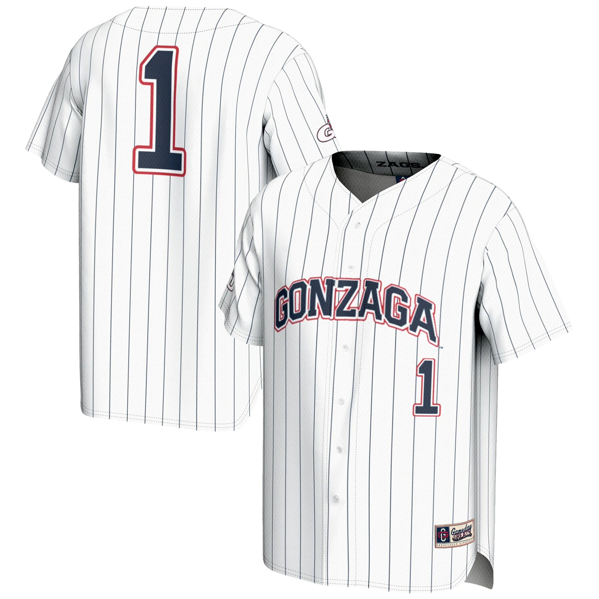 Gozags Shop - youth gameday greats 1 white gonzaga bulldogs lightweight baseball jersey Collection | Gonzaga Bulldogs Fan Essentials