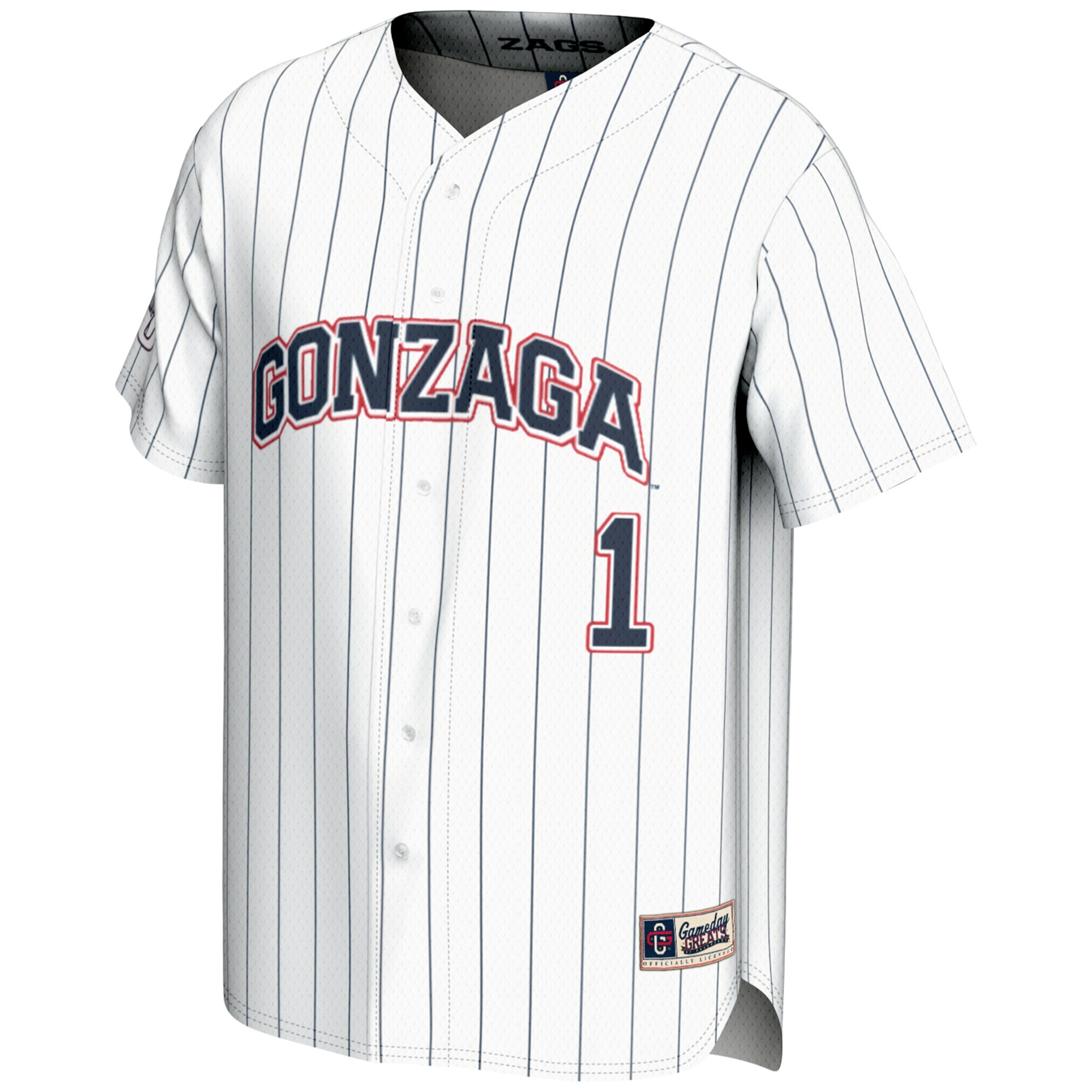 Gozags Shop - youth gameday greats 1 white gonzaga bulldogs lightweight baseball jersey Collection | Gonzaga Bulldogs Fan Essentials