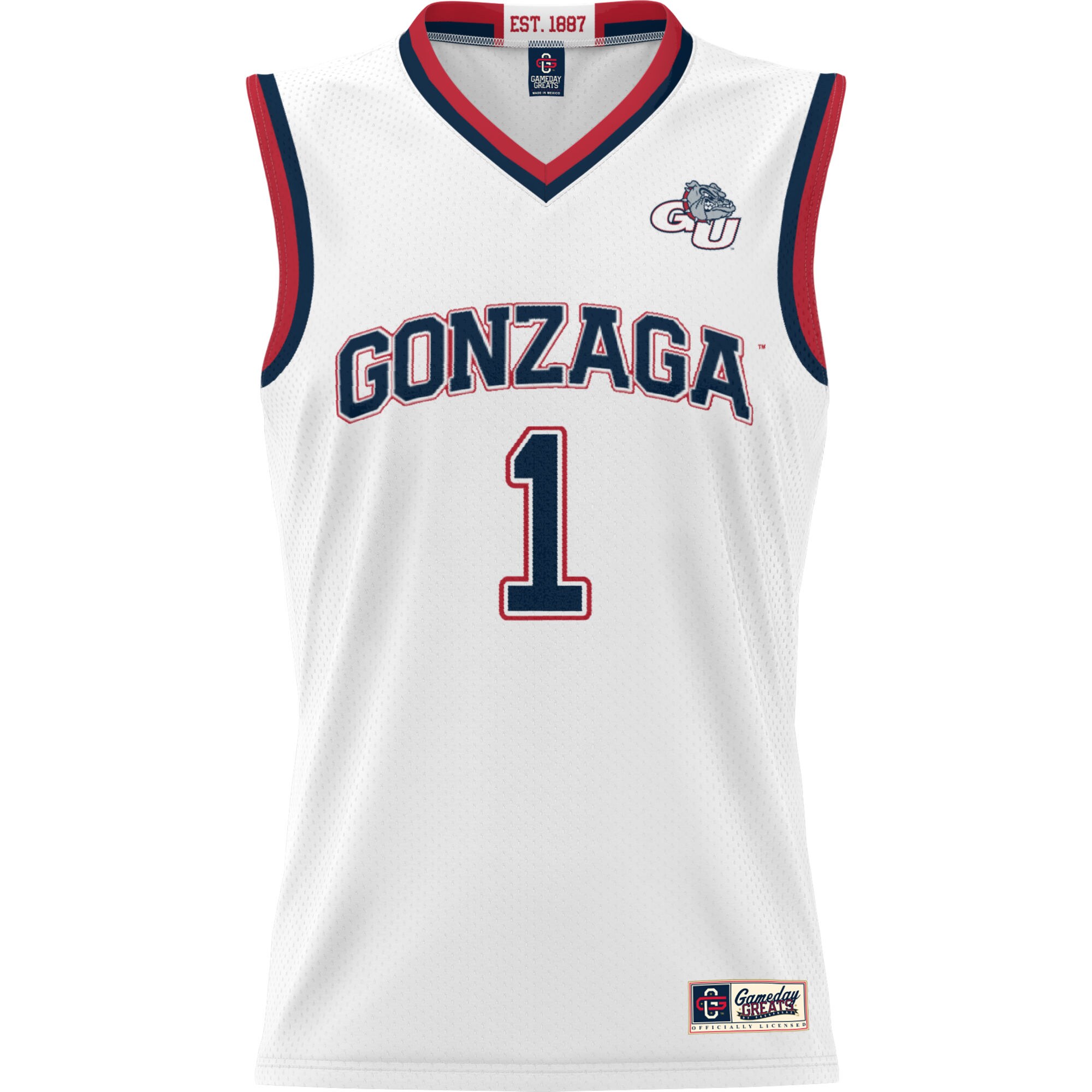 Gozags Shop - youth gameday greats white 1 gonzaga bulldogs lightweight basketball jersey Collection | Gonzaga Bulldogs Fan Essentials